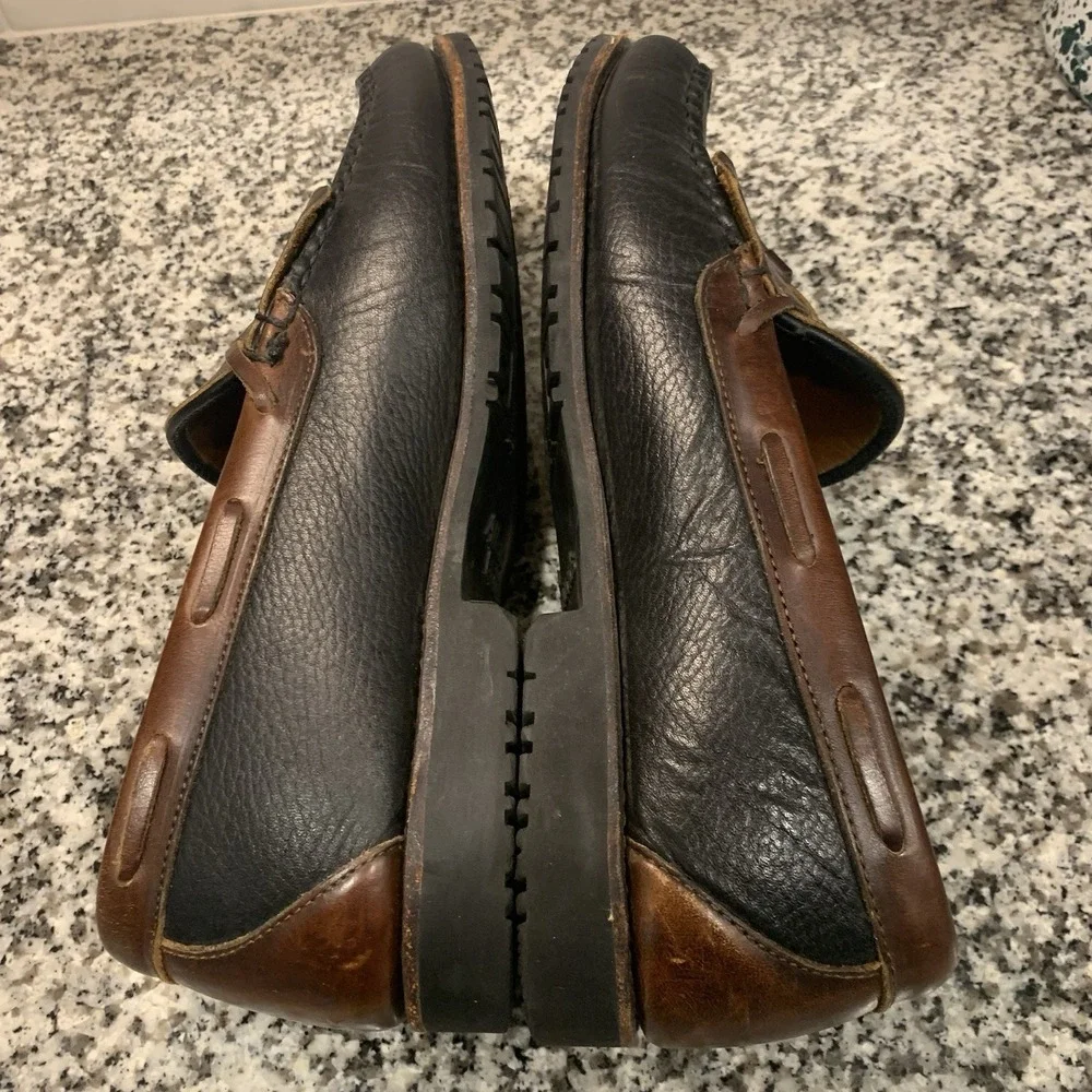 Allen Edmonds #42250 Nashua Mens Size 10 D Black Brown Kiltie Tassel Moc Loafers